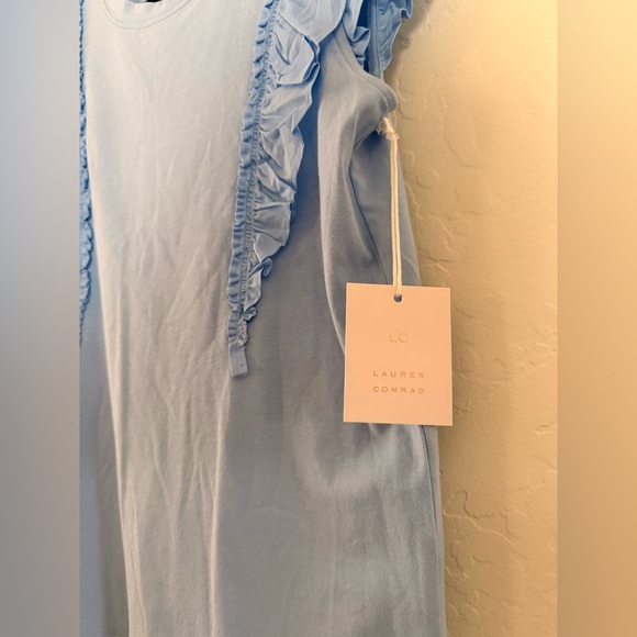 Light Blue Ruffle Sleeve Top - Picture 2 of 3